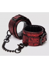 Красно-черные наручники Reversible Faux Leather Wrist Cuffs - Fifty Shades of Grey - купить с доставкой в Южно-Сахалинске