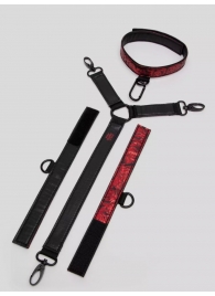 Ошейник с наручниками Reversible Faux Leather Collar and Wrist - Fifty Shades of Grey - купить с доставкой в Южно-Сахалинске