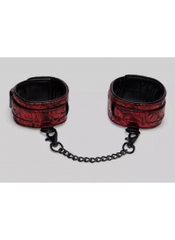 Красно-черные оковы Reversible Faux Leather Ankle Cuffs - Fifty Shades of Grey - купить с доставкой в Южно-Сахалинске