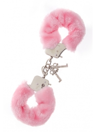 Металлические наручники с розовой меховой опушкой METAL HANDCUFF WITH PLUSH PINK - Dream Toys - купить с доставкой в Южно-Сахалинске