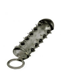 Дымчатая стимулирующая насадка с закрытой головкой SAMURAI PENIS SLEEVE BLACK - 14,5 см. - NMC - в Южно-Сахалинске купить с доставкой