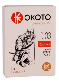 Тонкие презервативы OKOTO Thin Extra Soft - 3 шт. - Sitabella - купить с доставкой в Южно-Сахалинске