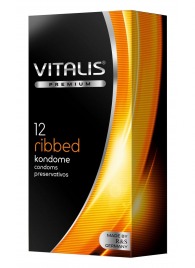 Ребристые презервативы VITALIS PREMIUM ribbed - 12 шт. - Vitalis - купить с доставкой в Южно-Сахалинске