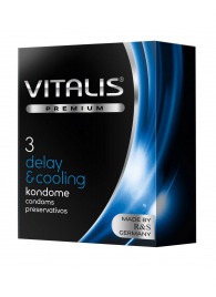 Презервативы VITALIS PREMIUM delay   cooling с охлаждающим эффектом - 3 шт. - Vitalis - купить с доставкой в Южно-Сахалинске