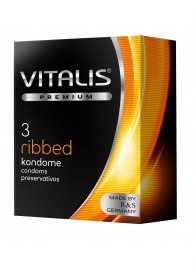Ребристые презервативы VITALIS PREMIUM ribbed - 3 шт. - Vitalis - купить с доставкой в Южно-Сахалинске