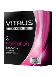 Презервативы с пупырышками и кольцами VITALIS PREMIUM sensation - 3 шт. - Vitalis - купить с доставкой в Южно-Сахалинске