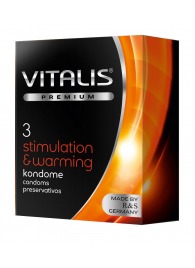 Презервативы VITALIS PREMIUM stimulation   warming с согревающим эффектом - 3 шт. - Vitalis - купить с доставкой в Южно-Сахалинске