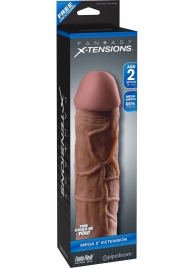 Коричневая насадка Mega 2  Extension - 20,3 см. - Pipedream - в Южно-Сахалинске купить с доставкой
