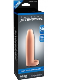 Насадка-расширитель с кольцом для подхвата мошонки Real Feel Enhancer - 14 см. - Pipedream - в Южно-Сахалинске купить с доставкой