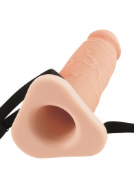 Телесный реалистичный фаллоимитатор с полостью Silicone Hollow Extension - 20 см. - Pipedream - купить с доставкой в Южно-Сахалинске
