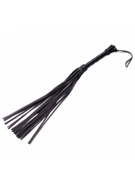 Чёрная кожаная плеть с 22 хвостами - 40 см. - Sitabella - купить с доставкой в Южно-Сахалинске