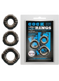 Набор из 3 эластичных дымчатых эрекционных колец - Baile - в Южно-Сахалинске купить с доставкой