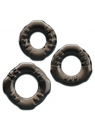 Набор из 3 эластичных дымчатых эрекционных колец - Baile - в Южно-Сахалинске купить с доставкой