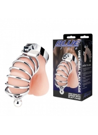 Серебристая клетка для члена Urethral Play Cage - BlueLine - купить с доставкой в Южно-Сахалинске