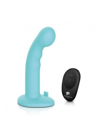Голубая изогнутая насадка 6in Remote Control Ripple P-Spot G-Spot на черных трусиках - 16 см. - Pegasus - купить с доставкой в Южно-Сахалинске