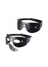 Черная кожаная маска  Новичок - Sitabella - купить с доставкой в Южно-Сахалинске