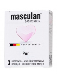Супертонкие презервативы Masculan Pur - 3 шт. - Masculan - купить с доставкой в Южно-Сахалинске