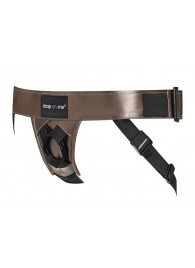 Бронзовый пояс для насадок Curious Harness - Strap-on-me - купить с доставкой в Южно-Сахалинске