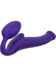 Фиолетовый безремневой страпон Silicone Bendable Strap-On - size S - Strap-on-me - купить с доставкой в Южно-Сахалинске