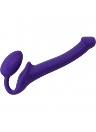 Фиолетовый безремневой страпон Silicone Bendable Strap-On - size S - Strap-on-me - купить с доставкой в Южно-Сахалинске