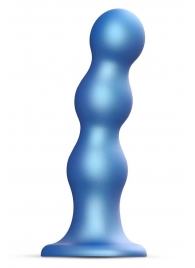 Голубая насадка Strap-On-Me Dildo Plug Balls size S - Strap-on-me - купить с доставкой в Южно-Сахалинске
