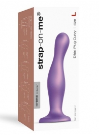Фиолетовая насадка Strap-On-Me Dildo Plug Curvy size L - Strap-on-me - купить с доставкой в Южно-Сахалинске