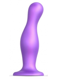 Фиолетовая насадка Strap-On-Me Dildo Plug Curvy size L - Strap-on-me - купить с доставкой в Южно-Сахалинске
