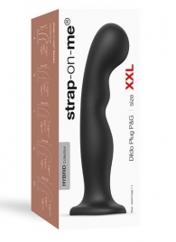 Черная насадка Strap-On-Me Dildo Plug P G size XXL - Strap-on-me - купить с доставкой в Южно-Сахалинске