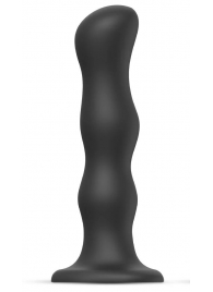 Черная насадка Strap-On-Me Dildo Geisha Balls size M - Strap-on-me - купить с доставкой в Южно-Сахалинске