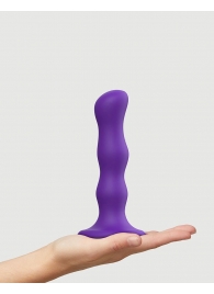 Фиолетовая насадка Strap-On-Me Dildo Geisha Balls size M - Strap-on-me - купить с доставкой в Южно-Сахалинске