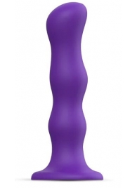 Фиолетовая насадка Strap-On-Me Dildo Geisha Balls size M - Strap-on-me - купить с доставкой в Южно-Сахалинске