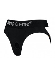 Черные трусики для насадок Heroine Lingerie Harness - size M - Strap-on-me - купить с доставкой в Южно-Сахалинске