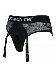 Черные трусики для насадок Diva Lingerie Harness - size S - Strap-on-me - купить с доставкой в Южно-Сахалинске
