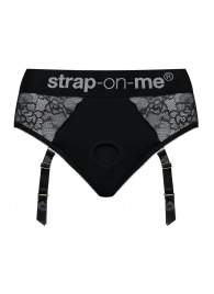 Черные трусики для насадок Diva Lingerie Harness - size M - Strap-on-me - купить с доставкой в Южно-Сахалинске