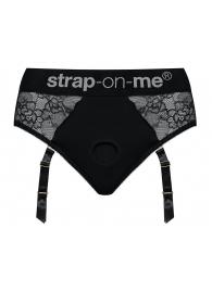 Черные трусики для насадок Diva Lingerie Harness - size L - Strap-on-me - купить с доставкой в Южно-Сахалинске