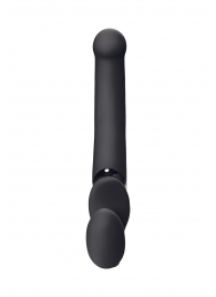 Черный безремневой вибрострапон Silicone Bendable Strap-On - size XL - Strap-on-me - купить с доставкой в Южно-Сахалинске