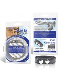 Кольцо на пенис SNAP COCK RING из искусственной кожи на клепках - BlueLine - в Южно-Сахалинске купить с доставкой