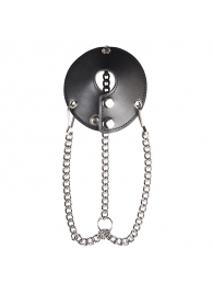 Утяжка для мошонки из искусственной кожи с цепочками PARACHUTE BALL STRETCHER - BlueLine - купить с доставкой в Южно-Сахалинске