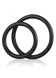 Набор из двух черных силиконовых колец разного диаметра SILICONE COCK RING SET - BlueLine - в Южно-Сахалинске купить с доставкой