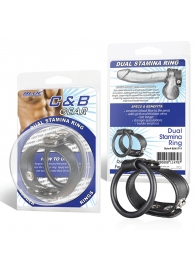 Двойное кольцо выносливости на пенис DUAL STAMINA RING - BlueLine - в Южно-Сахалинске купить с доставкой
