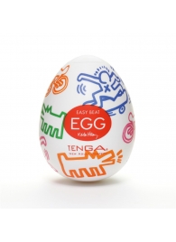 Мастурбатор-яйцо Keith Haring EGG STREET - Tenga - в Южно-Сахалинске купить с доставкой