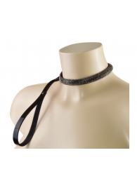 Эффектный сверкающий ошейник с поводком  Гламур - Sitabella - купить с доставкой в Южно-Сахалинске