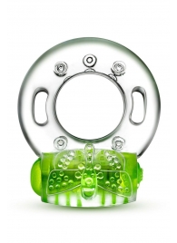 Зеленое эрекционное виброкольцо Arouser Vibrating C-Ring - Blush Novelties - в Южно-Сахалинске купить с доставкой