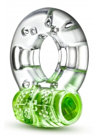 Зеленое эрекционное виброкольцо Arouser Vibrating C-Ring - Blush Novelties - в Южно-Сахалинске купить с доставкой