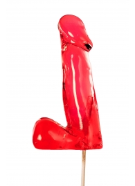 Красный леденец в форме члена со вкусом виски - 173 гр. - Sosuчki - купить с доставкой в Южно-Сахалинске