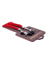 Металлические зажимы на соски с красными замшевыми кисточками - Crazy Handmade - купить с доставкой в Южно-Сахалинске