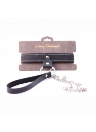 Узкий однослойный ошейник с поводком - Crazy Handmade - купить с доставкой в Южно-Сахалинске