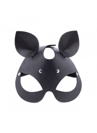 Черная кожаная маска  Кошка  с маленькими ушками - Crazy Handmade - купить с доставкой в Южно-Сахалинске