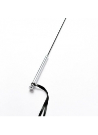 Черный кожаный стек с гладкой ручкой - 55 см. - Crazy Handmade - купить с доставкой в Южно-Сахалинске