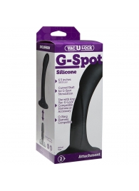 Черная изогнутая насадка Vac-U-Lock G-Spot - 16,5 см. - Doc Johnson - купить с доставкой в Южно-Сахалинске